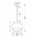 Juta lampa wisząca biały 1x40w e27 abażur biały+beżowy