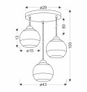 CONTESSA LAMPA WISZĄCA TALERZ CZARNY 3X40 E27 KLOSZ ZŁOTY