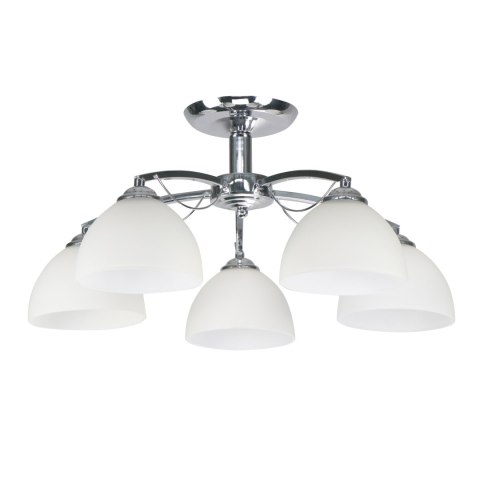 FILONA LAMPA SUFITOWA CHROMOWY 5X40 E27 KLOSZ BIAŁY