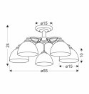 FILONA LAMPA SUFITOWA CHROMOWY 5X40 E27 KLOSZ BIAŁY