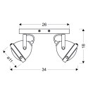 FRODO LAMPA SUFITOWA LISTWA 2X40W GU10 RDZAWY