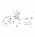 GRACJA LAMPA SUFITOWA CZARNY PERŁOWY 3X40 E27 KLOSZ BIAŁY