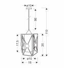 LIVIAN LAMPA WISZĄCA CZARNY 1X60W E27 KLOSZ BURSZTYNOWY