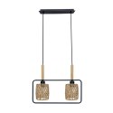 CROWN LAMPA WISZĄCA CZARNY 2X40W E27 ABAŻUR BEŻOWY