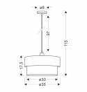 GRADO LAMPA WISZĄCA CZARNY 1X40W E27 ABAŻUR OLIWKOWY+MUSZTARDOWY