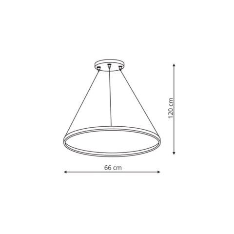 Light Prestige Lampa wisząca Ring 66 cm czarna LED CCT