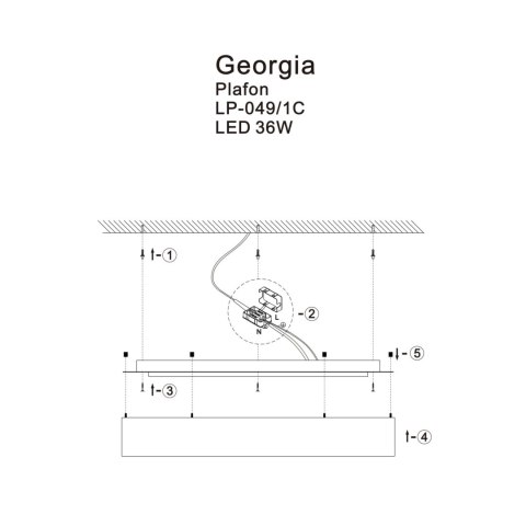 Light Prestige Plafon Georgia 60 cm czarny LED CCT