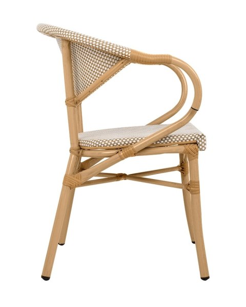 Krzesło ogrodowe CAFE BISTRO PARIS ARM beżowe rattan