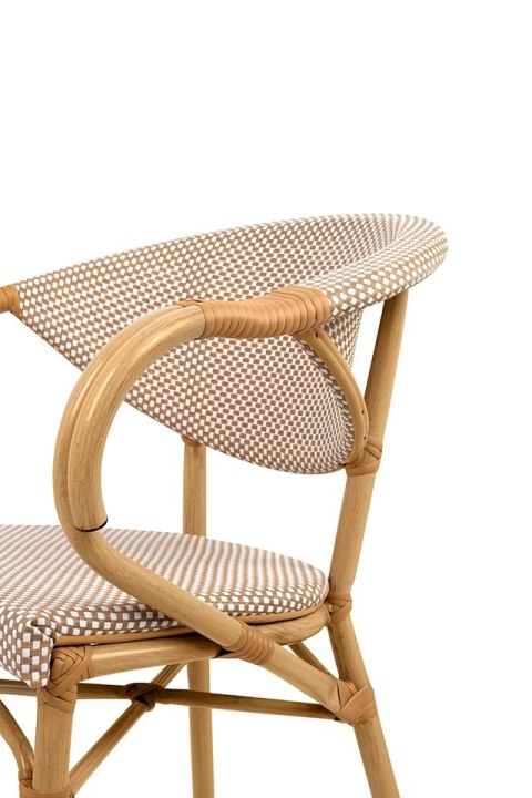 Krzesło ogrodowe CAFE BISTRO PARIS ARM beżowe rattan