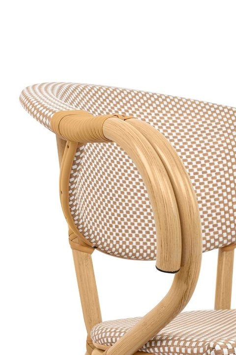 Krzesło ogrodowe CAFE BISTRO PARIS ARM beżowe rattan