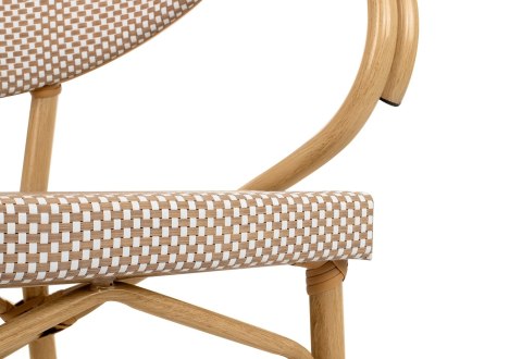 Krzesło ogrodowe CAFE BISTRO PARIS ARM beżowe rattan