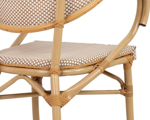 Krzesło ogrodowe CAFE BISTRO PARIS ARM beżowe rattan