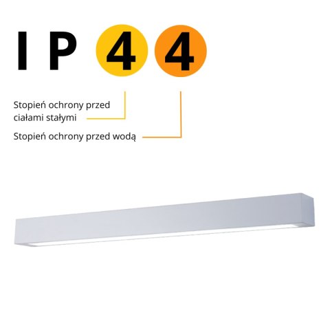 Light Prestige Lampa sufitowa Ibros 120 cm biała 36W IP44 LED CCT