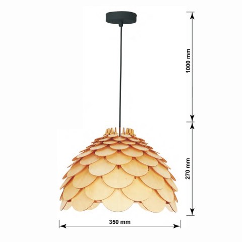 Light Prestige Lampa wiszaca Burgo mała drewniana 1xE27