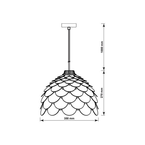 Light Prestige Lampa wiszaca Burgo mała drewniana 1xE27