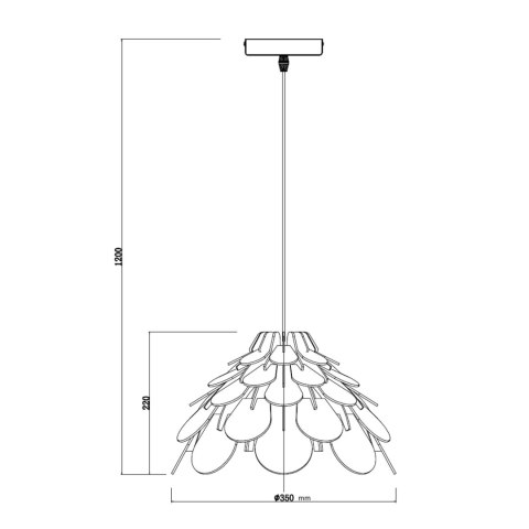 Light Prestige Lampa wiszaca Burgo mała drewniana 1xE27