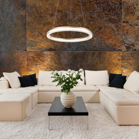 Light Prestige Lampa wisząca Midway Cristal Triangle złoto - transparentna LED CCT