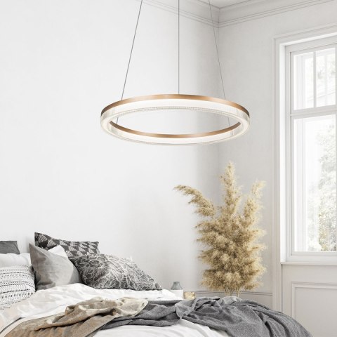 Light Prestige Lampa wisząca Midway Cristal Triangle złoto - transparentna LED CCT