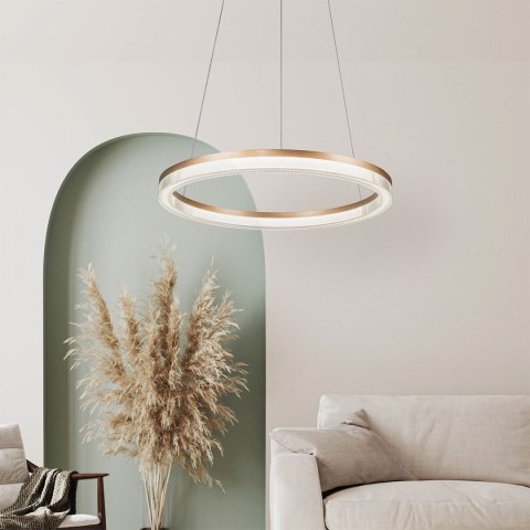 Light Prestige Lampa wisząca Midway Cristal Triangle złoto - transparentna LED CCT