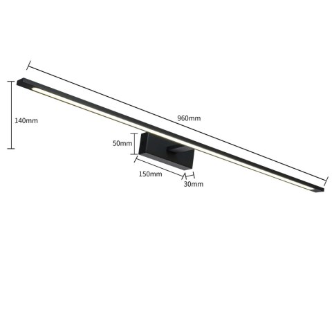 Light Prestige Kinkiet Isla XXL czarny 96cm IP44 LED CCT