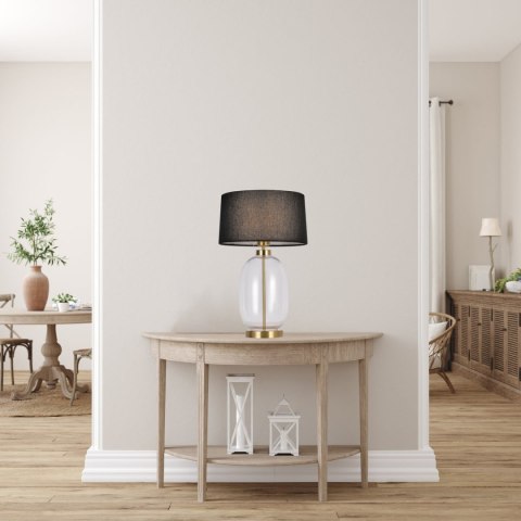 Light Prestige Lampa stołowa Amur czarno - transparentna 1xE27