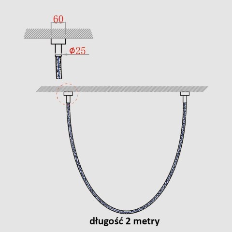 Light Prestige Lampa wisząca Rope Light 2 m biała Tuya Smart LED CCT
