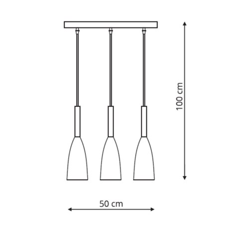 Light Prestige Lampa wisząca Solin 3 czarna 3xE27