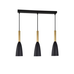 Light Prestige Lampa wisząca Solin 3 czarno-złota 3xE27