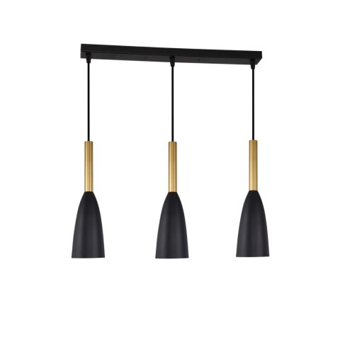 Light Prestige Lampa wisząca Solin 3 czarno-złota 3xE27