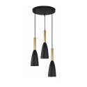 Light Prestige Lampa wisząca Solin 3 czarno-złota 3xE27