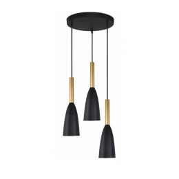 Light Prestige Lampa wisząca Solin 3 czarno-złota 3xE27