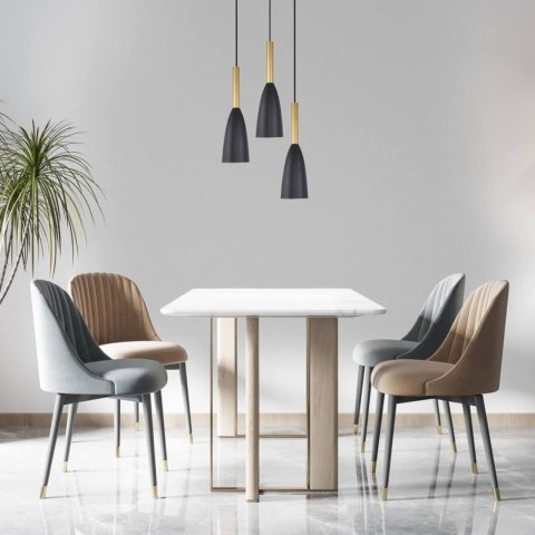 Light Prestige Lampa wisząca Solin 3 czarno-złota 3xE27