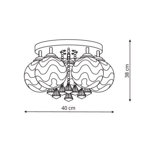 Light Prestige Ozdobny plafon Sada srebrny 5xE14 plus LED