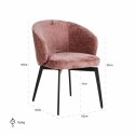 RICHMOND krzesło AMPHARA różowe - trudnopalne