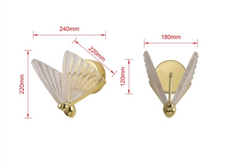 Light Prestige Kinkiet Mariposa złoty LED CCT