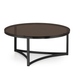 Marron duży okrągły stolik kawowy szklany stylu glamour Czarny Brązowy
