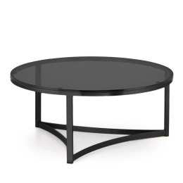 Marron duży okrągły stolik kawowy szklany stylu glamour Czarny Grafitowy