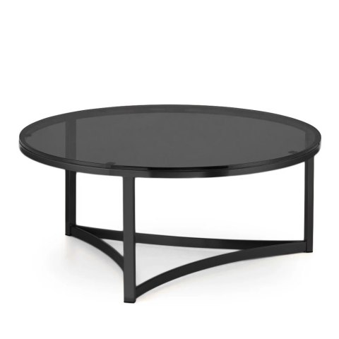 Marron duży okrągły stolik kawowy szklany stylu glamour Czarny Grafitowy