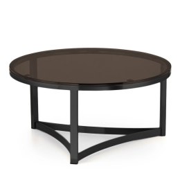 Marron mały okrągły stolik kawowy szklany stylu glamour Czarny Brązowy