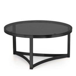 Marron mały okrągły stolik kawowy szklany stylu glamour Czarny Grafitowy