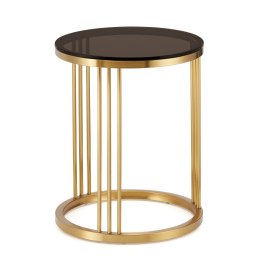 Vivien mały okrągły stolik kawowy szklany styl glamour Złoty