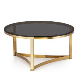Marron mały okrągły stolik kawowy szklany stylu glamour Złoty Grafitowy