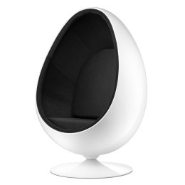 Fotel Ovalia Chair Egg, Jajo modny design do salonu nowoczesny Czarny