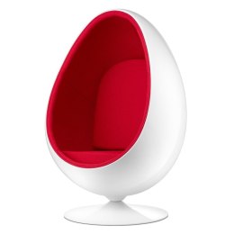 Fotel Ovalia Chair Egg, Jajo modny design do salonu nowoczesny Czerwony