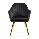Krzesło ROMA 2 czarny/ noga złota