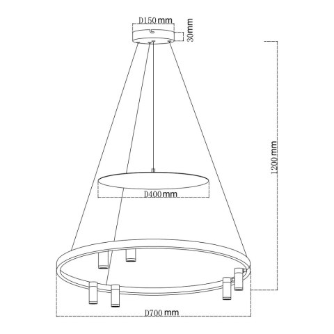 Light Prestige Lampa wisząca Almeria czarna LED 4000K