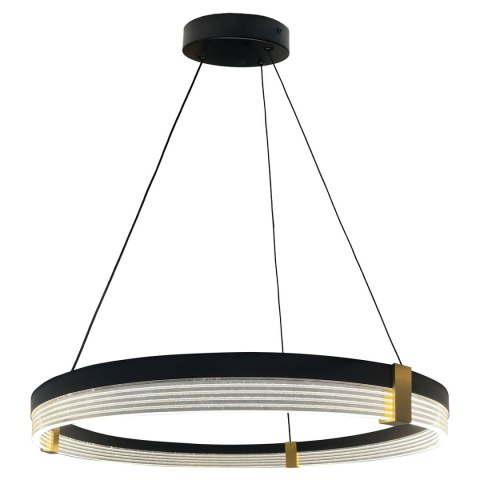 Light Prestige Lampa wisząca Plum Triangle 80 cm czarno-transparentna LED CCT