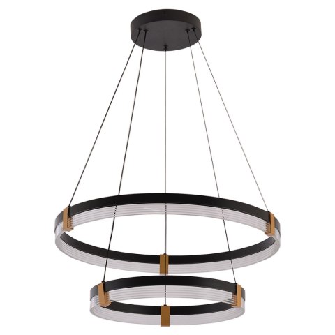 Light Prestige Lampa wisząca Plum 60 cm 40 cm czarno-transparentna LED CCT