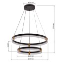 Light Prestige Lampa wisząca Plum 60 cm 40 cm czarno-transparentna LED CCT
