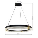 Light Prestige Lampa wisząca Plum Triangle 80 cm czarno-transparentna LED CCT